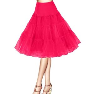 GEPAS Women's 50s Retro Petticoat 26" Crinoline Rockabilly Tutu Skirt Slip for Women Vintage A-line Crinoline Half Slips Hoopless1950s Swing Vintag Retro Vintage Underskirt(Pink,16)