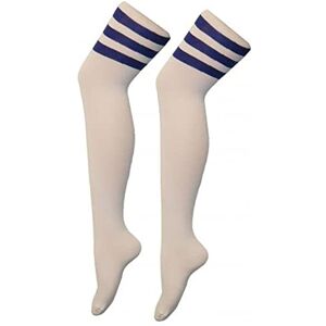 DigitalSpot Womens Over the Knee Stripe Referee Socks Ladies Fancy Dress Party Accessory Socks