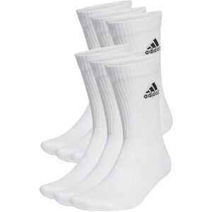 adidas Unisex Cushioned Sportswear Crew Socks 6 Pairs Crew Socks, White / Black, 6.5-8