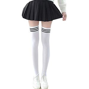 BebeXi Socks Women 10-13 Non-Slip -Hem Fashion Thigh High Over Knee High Socks 100 Socks Women (White, One Size)