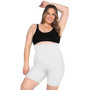 Conturve High Waisted Body Shaper Shorts Shapewear for Women Tummy Control Thigh Slimming Technology (White, M-L)