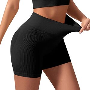 KIMODO Slip Shorts For Under Dresses Women Seamless Boyshorts Panties Anti Chafing Underwear Shorts Corset Sweat Waist Trainer (Black, M)