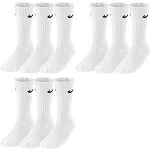 Nike Men Cush Crew Socks (pair Of 3) - White/Black, Medium/Size UK 5 - 8