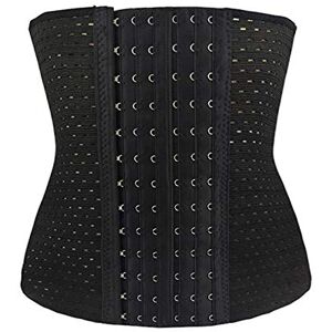 RHISLEO Womens 6 Rows Hook&Eyes Waist Trainer Slimming Belt Tummy Trimmer Training Corset Underbust Cincher (Black, L)