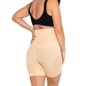 Conturve High Waisted Body Shaper Shorts Shapewear for Women Tummy Control Thigh Slimming with Flexible Boning Technology (Beige, XL-2XL)