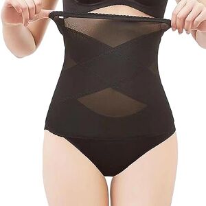 Holdes Waist Trainer Corset - Cross Mesh Girdle for Waist Shaping - Wrap Belt C-Section Recovery Tummy Control Waist Cincher Body Shaper Black