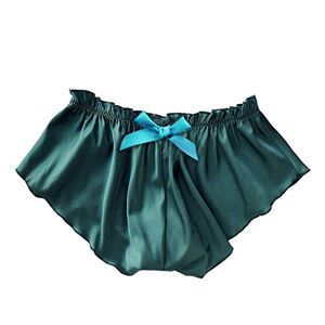 Generic Satin Silk Panties for Women Plus Size Pajamas Underwear S-XXXL Solid Everyday Wear Shorts Comfortable Skin-Friendly Briefs Green
