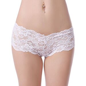 Simply Joshimo New Womens Lace French Knickers/Ladies Boy Shorts Briefs (16-18, White)