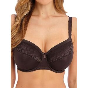 Fantasie Women's Illusion Underwire Side Support Full Coverage Bra, Sheer, Chocolate, 38HH US