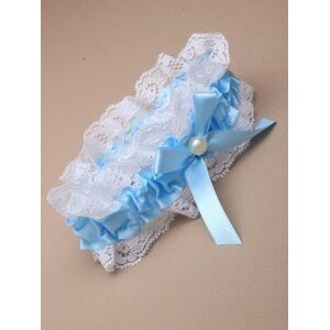 My Pretty Little Gifts Plain White/Blue Garter Wedding Favour Bride to Be Hen Party Night Do Accessory Something Blue