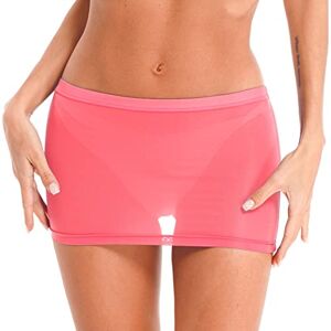 CHICTRY Women's Adjustable Waist Half Slip Short Underskirt Lace Hem Lingerie 7# Pink S