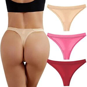 Dantazz Underpants Patchwork Color Underwear Panties Bikini Solid Womens Briefs Knickers Travel Gift 3 Pieces plus Size Underwear for Women Boy (D, M)