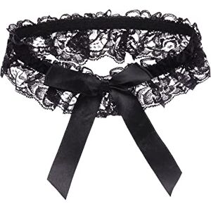 CSDPC Bridal Garter Lace - Bridal Wedding Garter Sexy Floral Lace Garter - Thigh Leg Ring Belt Elasticated Garter for Women Girls Cosplay Prom Party (Black)