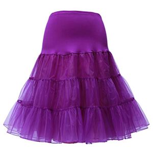 Petticoat Half Slips Underskirt 50's Retro Vintage Swing Petticoats Skirt 1950's Rockabilly Tutu Crinoline Hoopless Tutu Retro Petticoats Wedding Petticoat Purple