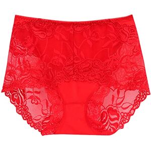 Generic High Waist Knickers Seamless Womens Knickers Stretch Lace Knickers Size 18 Low Rise Underwear Women Ladies Briefs Size 16 knickers women size 14 Support Stockings For Women Red