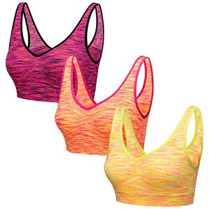 Blu Apparel Seamless Comfort Stretch Bra Marl 3 9 Pack Multiapack Bras Sleep Maternity Bras No Pads No Underwire (UK, Alpha, XL, Regular, Regular, Blush/Orange/Yellow)