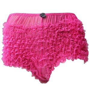 YiZYiF Ladies Knickers Soft Layered Mesh Knickers Dance Clubwear (One Size, Hot Pink)