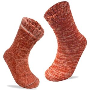 Xelay 1 Pair Womens Merino Wool Bed Socks Warm Fluffy Thermal Ladies Walking Socks 4-7 (Peachy Orange)