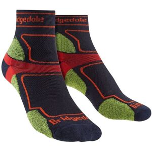 Bridgedale - Mens Trail Running Ultralight T2 Coolmax Sport 3/4 Crew Socks - Navy Nylon - Size Uk 12-15