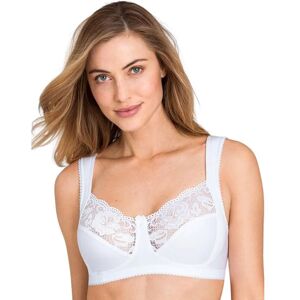 Miss Mary Of Sweden Womens 2105 Lovely Lace Wireless Full Cup Bra - White - Size 40g