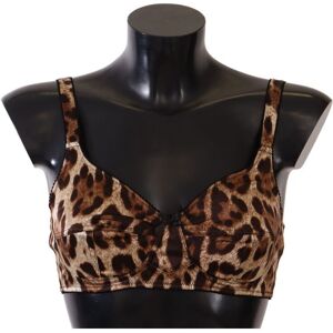 Dolce & Gabbana Brown Leopard Womens Bra Underwear Silk - Size Medium