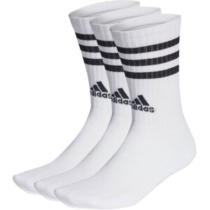 adidas Cushioned 3 Stripe Crew Sock 3 Pack Ladies White/Black 6.5 - 8 unisex