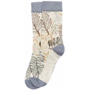 Silver Grey Marl Ladies' Botanical Print Crew Socks   Acara Moshulu