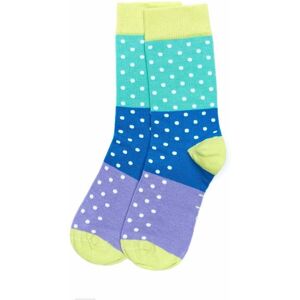 Blue Ladies' Dotted And Block Crew Socks   Coolie Moshulu