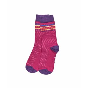 Pink Ladies' Polka Dot & Stripe Crew Socks   Guppie Moshulu