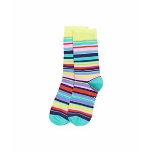 Chartreuse Stripe Multi Ladies' Stripy Ankle Socks   Rocky Road 2 Moshulu