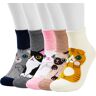 ASAB (Women's Happy Cat Socks) 5 Pairs Women Cat Socks Soft Warm Cotton Socks