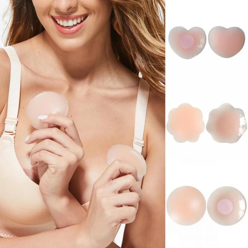 Global Coupon Silicone Nipple Covers - 5 Pairs, Women's Reusable Adhesive Invisible Pasties Nippleless Covers Round