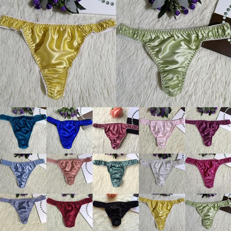 1Clotheszone 40Colors Panties Underwear Lingerie Knickers Women/men Silk Ruffles Briefs Satin Kawaii