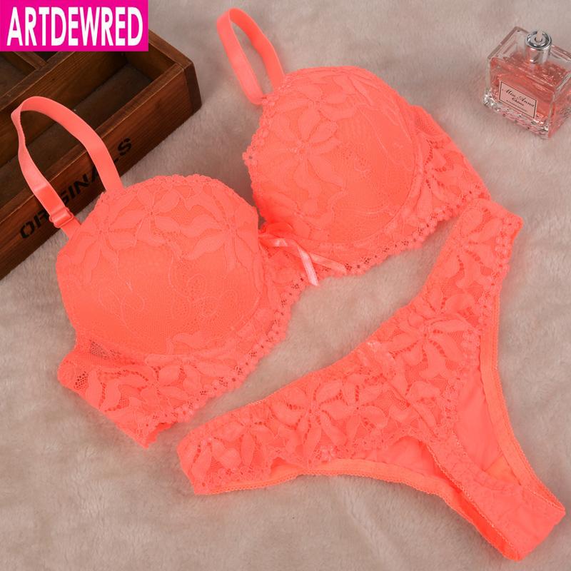 Artdewred Lingerie Artdewred BC Thong Bra Set Push Up Lace Women Underwear Panty Set Set Out G String Bra Brief Sets