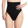 InstantFigure Women's Shapewear Hi-Waist Full Front Coverage Thong in Black (WP019T)   Size Small   HerRoom.com