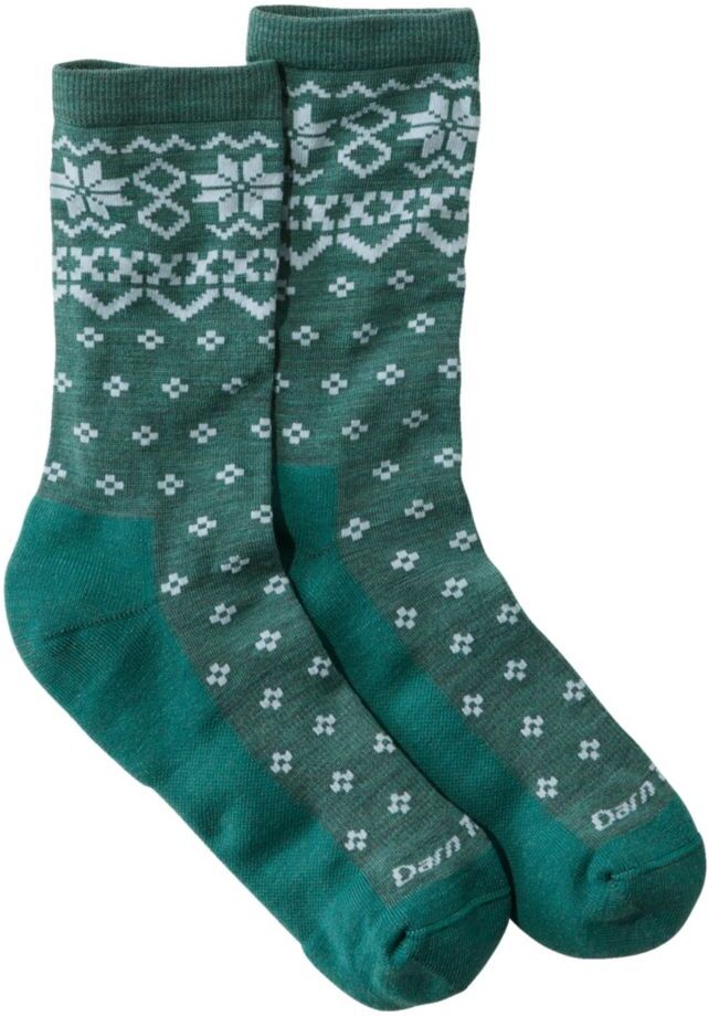 Women's Darn Tough Shetland Crew Sock II Teal Large, Wool Blend/Nylon