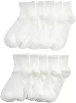 GOLDTOE Women's GOLDTOE Solid Lightweight Ankle Socks 10-Pack, Size: 9-11, White