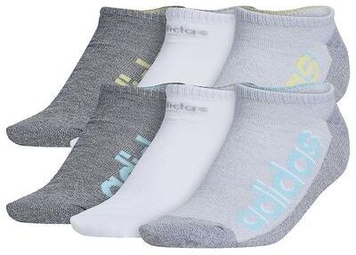 adidas Women's adidas Superlite Linear 3 6-Pack No-Show Socks, Size: 9-11, Grey