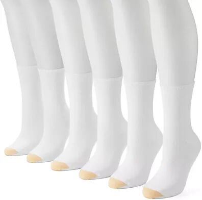 GOLDTOE Women's GOLDTOE 6-pk. Solid Soft Crew Socks, Size: 9-11, White