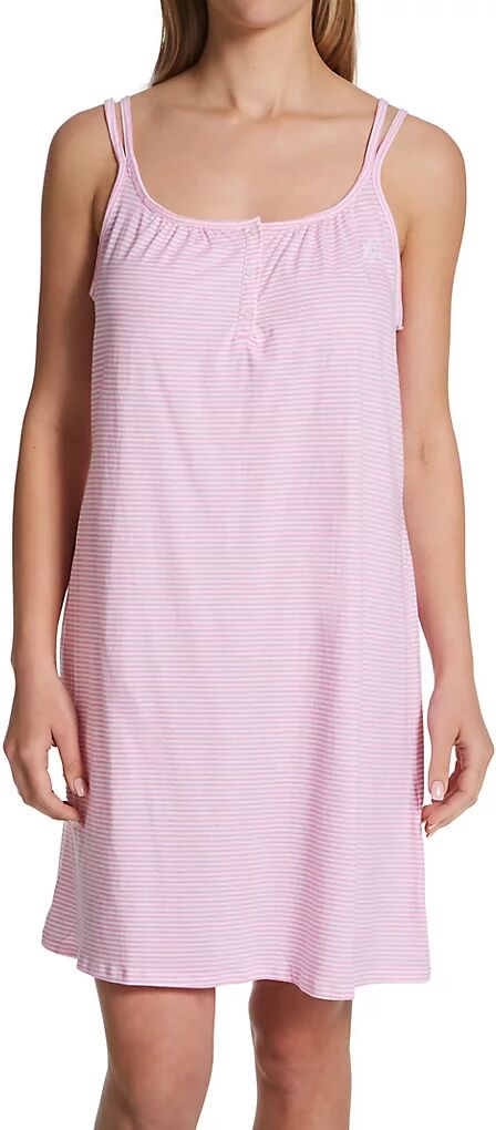 Lauren Ralph Lauren Women's Double Strap Nightgown in Pink/White Stripe (812702)   Size Medium   HerRoom.com