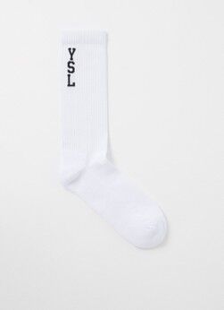 Saint Laurent Socken mit Logo Weiß 44/45