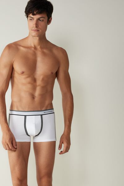 Intimissimi Zweifarbige Retroshorts aus elastischer Supima®-Baumwolle Mann Grau Größe 3