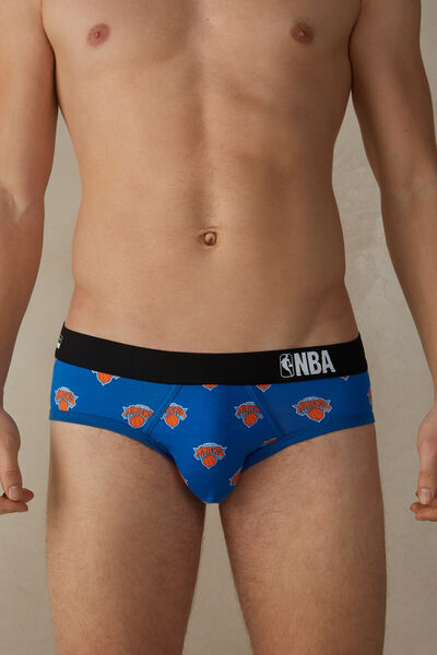 Intimissimi Slip mit Logoprint New York Knicks aus elastischer Supima®-Baumwolle Mann Blau Größe 6