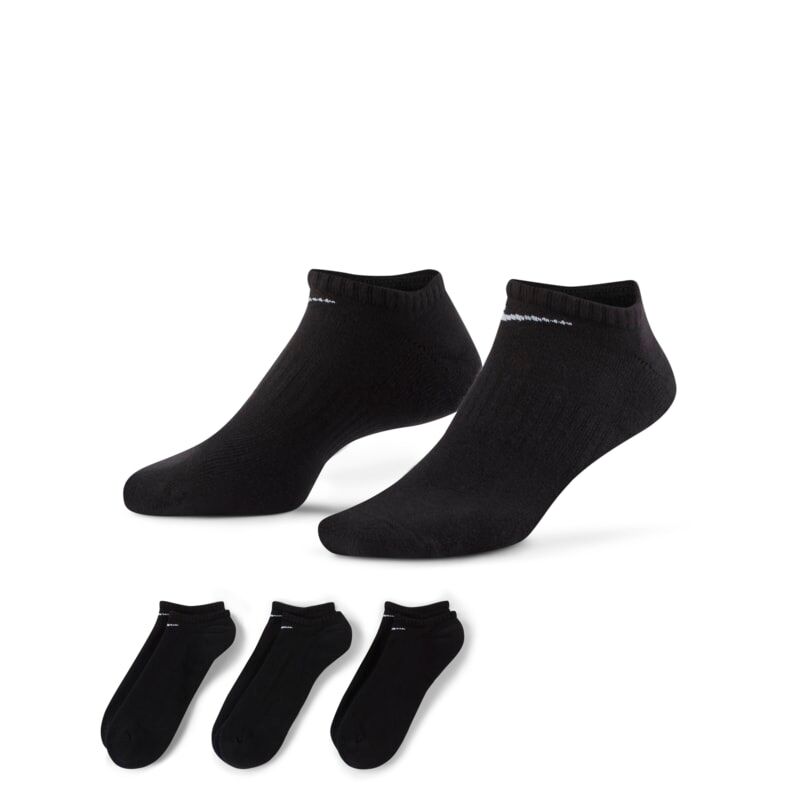 Nike Everyday Cushioned Training No-Show Socks (3 Pairs) - Black - size: S, M, L, XL