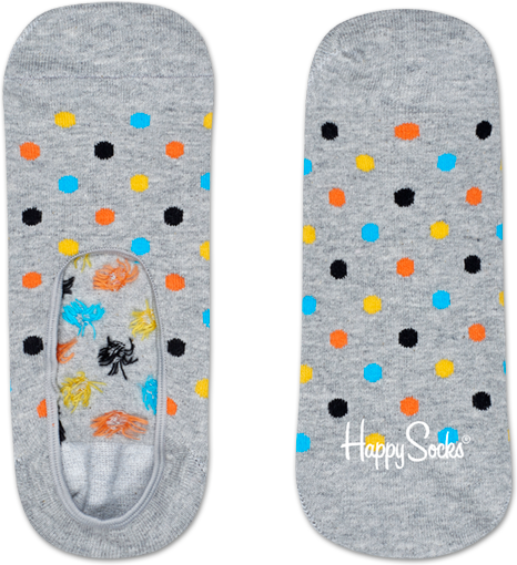 Happy Socks Dot Liner Sock - Blue,Grey,Orange,Yellow - Unisex