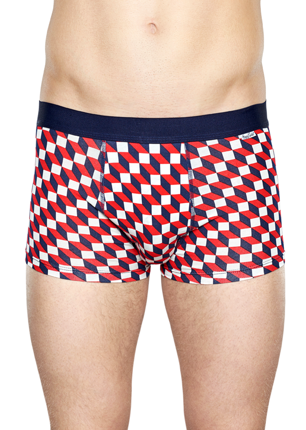 Happy Socks Filled Optic Trunk - Blue,Red,White - Men