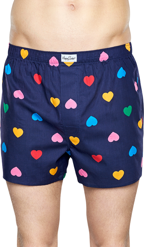 Happy Socks Heart Boxer - Blue,Green,Pink,Red,Yellow - Men