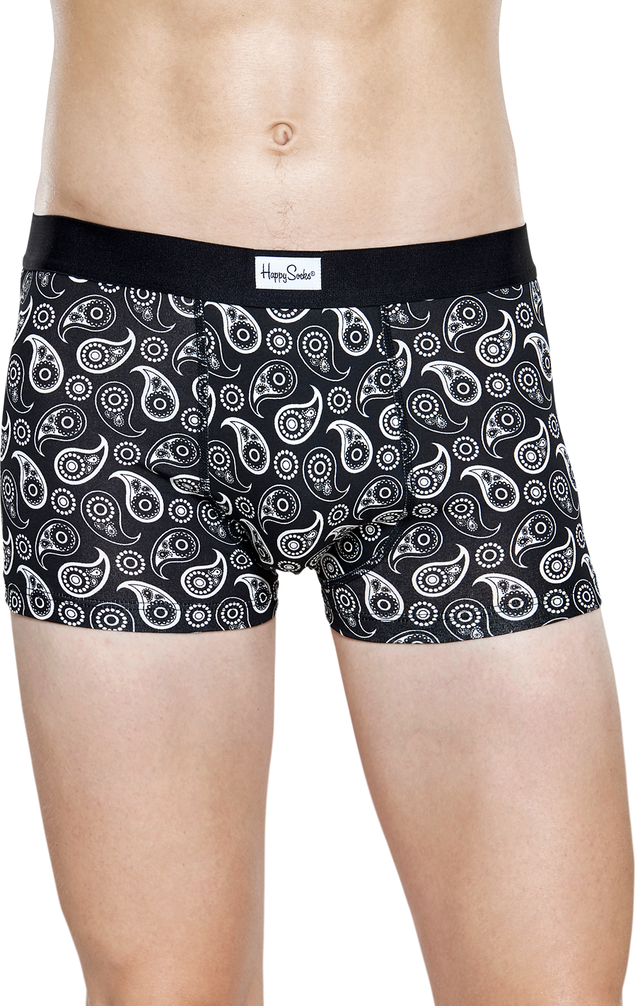 Happy Socks Paisley Trunk - Black,White - Men