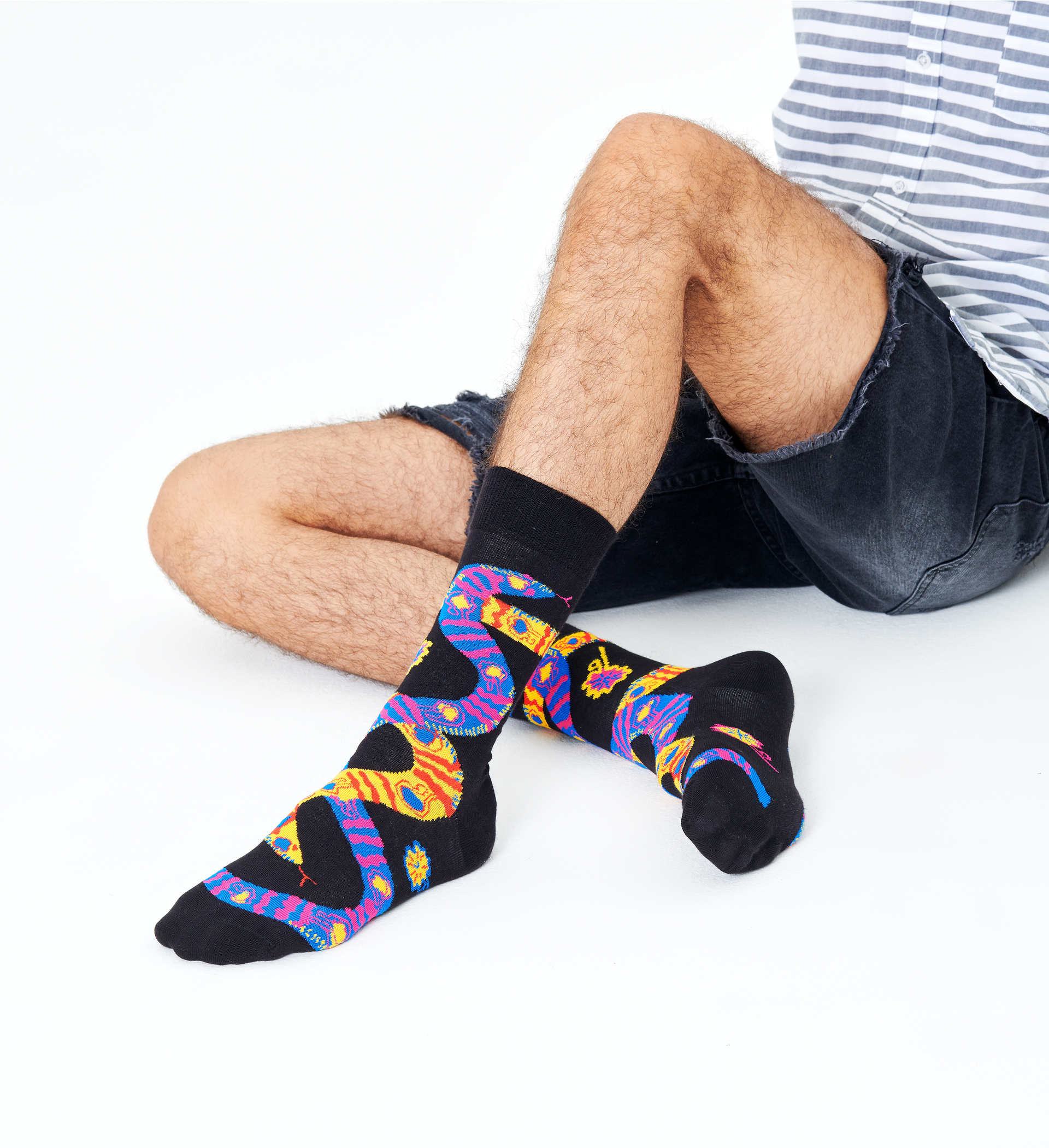 Happy Socks Snake Sock - Black - Unisex