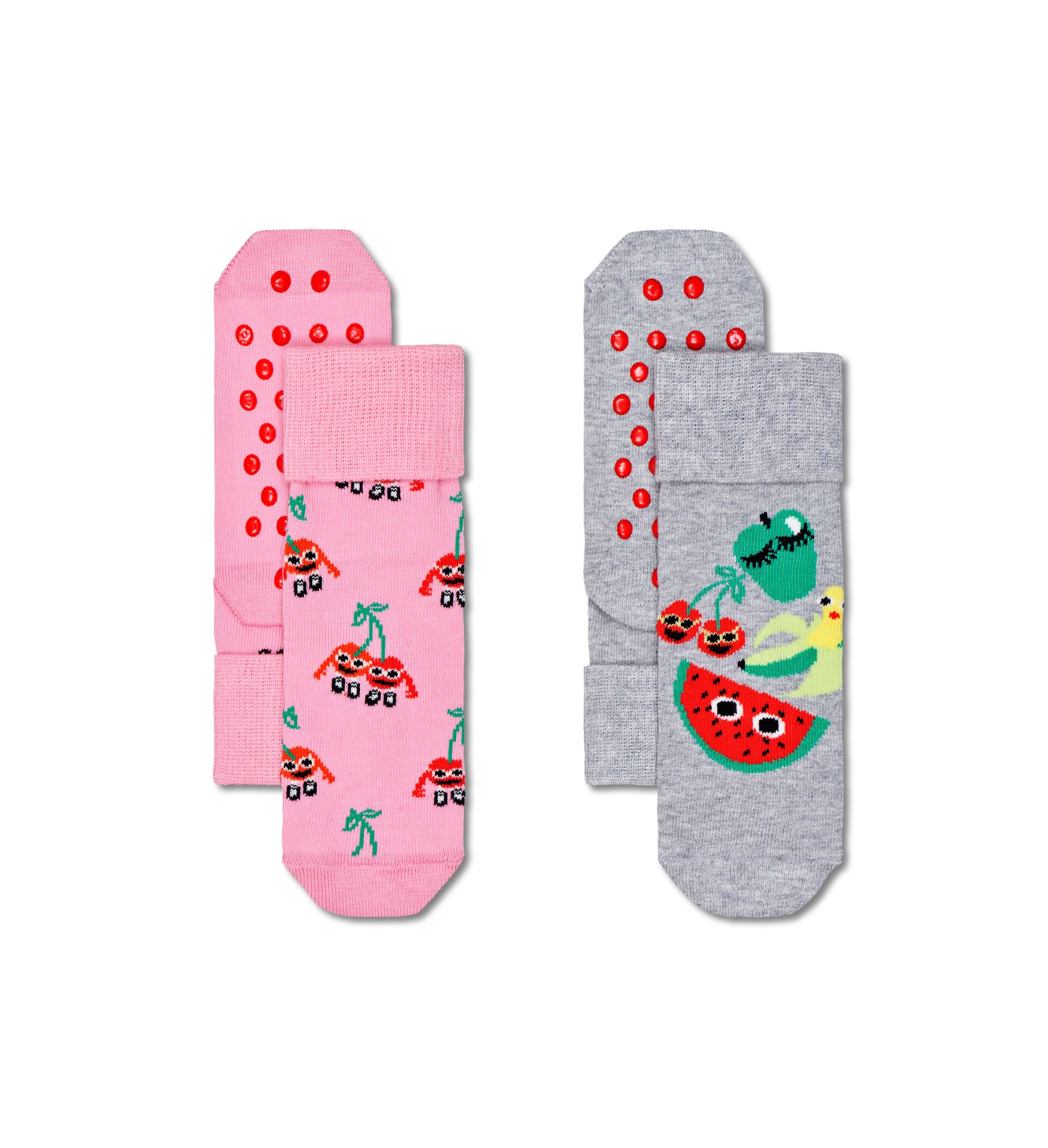 Happy Socks Kids Fruit Mix Anti-Slip 2-Pack - Pink - Kids
